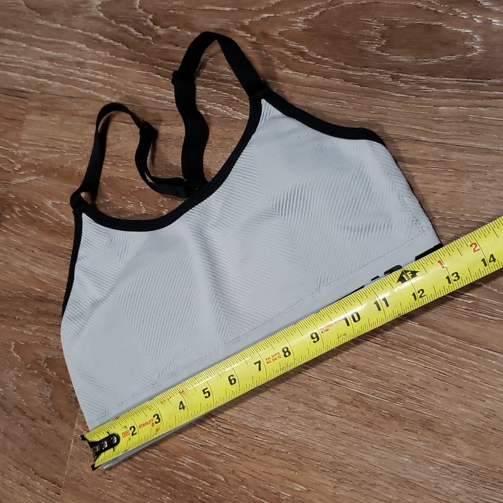 (L) New Balance NB Padded Racerback Sports Bra Ribbed Textured Athletic Workout - Picture 5 of 10